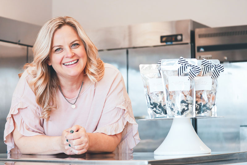 Tamena in the kitchen with candy